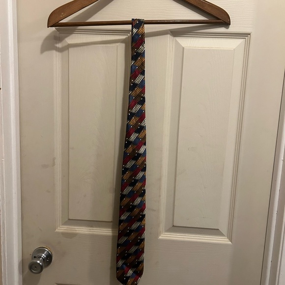 The Desantis Collection Other - The DeSantis Collection Multicolor herringbone Striped Tie with white dots